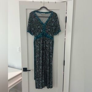 Floral Teal Midi Dress